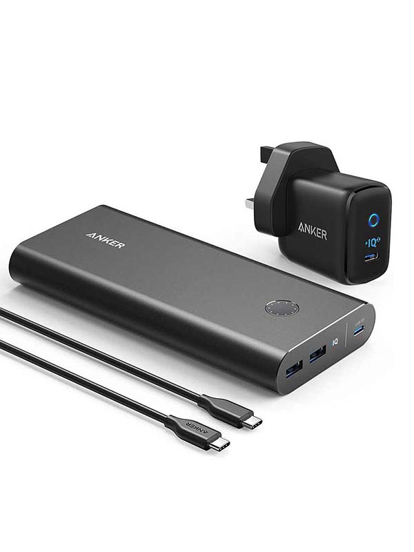 Anker PowerCore+ 26800 PD 45W with 60W PD Charger, Power Delivery Portable Fast Charging for